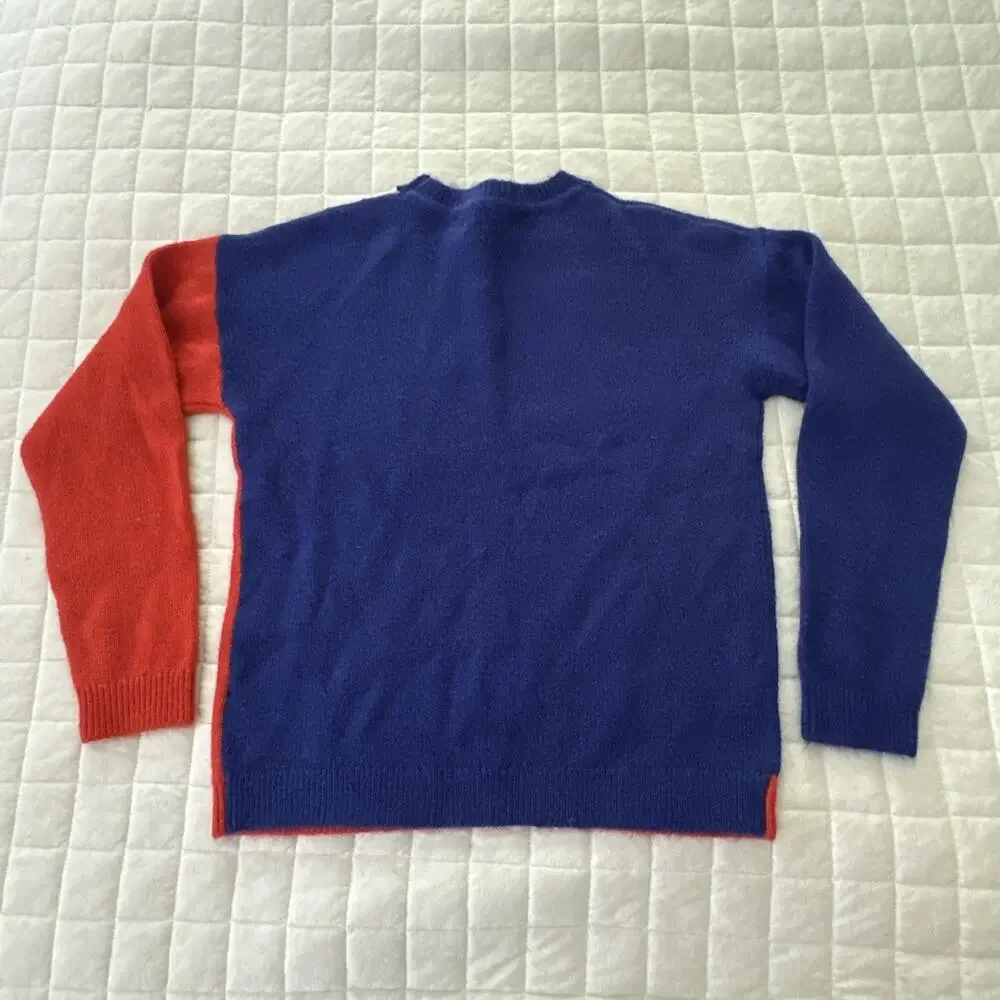Mini Boden Kids Sweater 13-14Y Red White Blue Lightning Bolt Wool Alpaca Blend